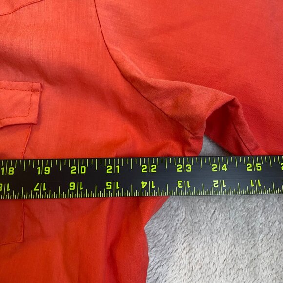 Ely Cattleman Womens Shirt 16 Red Western Pearl Snap Button Short Sleeve Casual - Picture 5 of 8